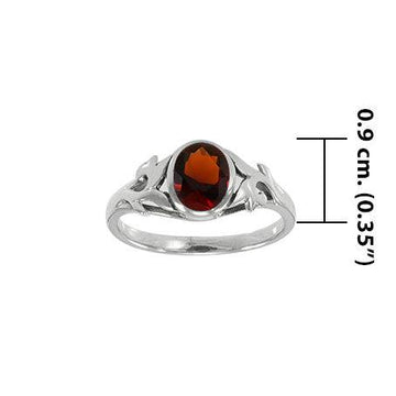 Vine Silver Ring with Oval Gemstone TR763 - Jewelry